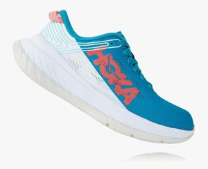Hoka Carbon X Women's Road Running Shoes Blue/White | ZGWE-52713