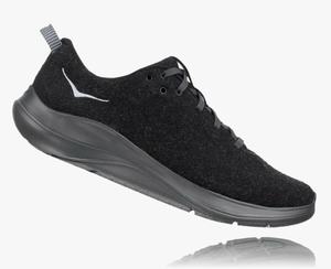Hoka Hupana Flow Wool Men's Road Running Shoes Black | IMLO-01275