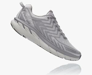 Hoka OV Clifton Men's Walking Shoes Silver | XPYU-01736